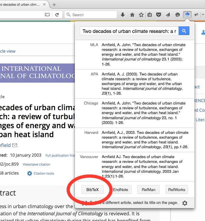 The google scholar buton in a web browser